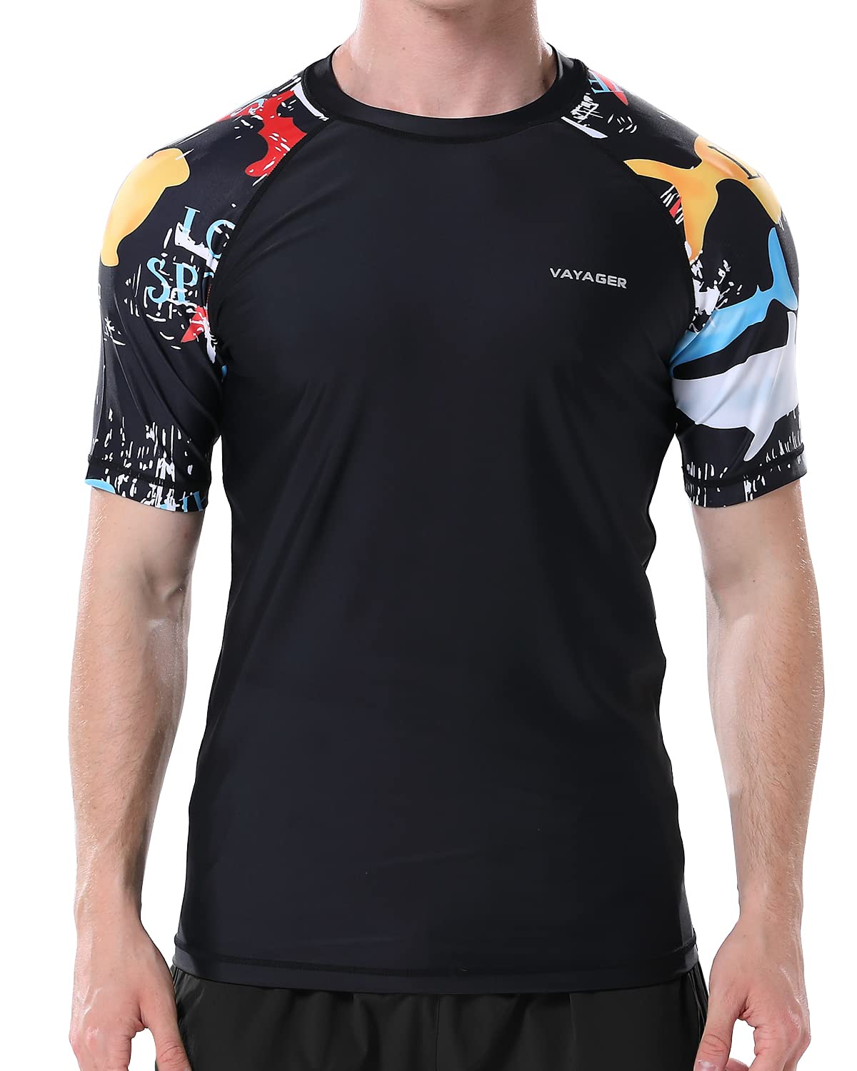 VAYAGER Men's Swim Shirts Rash Guard UPF 50+ Quick Dry T-Shirt Loose Fit Water Surfing T Shirts