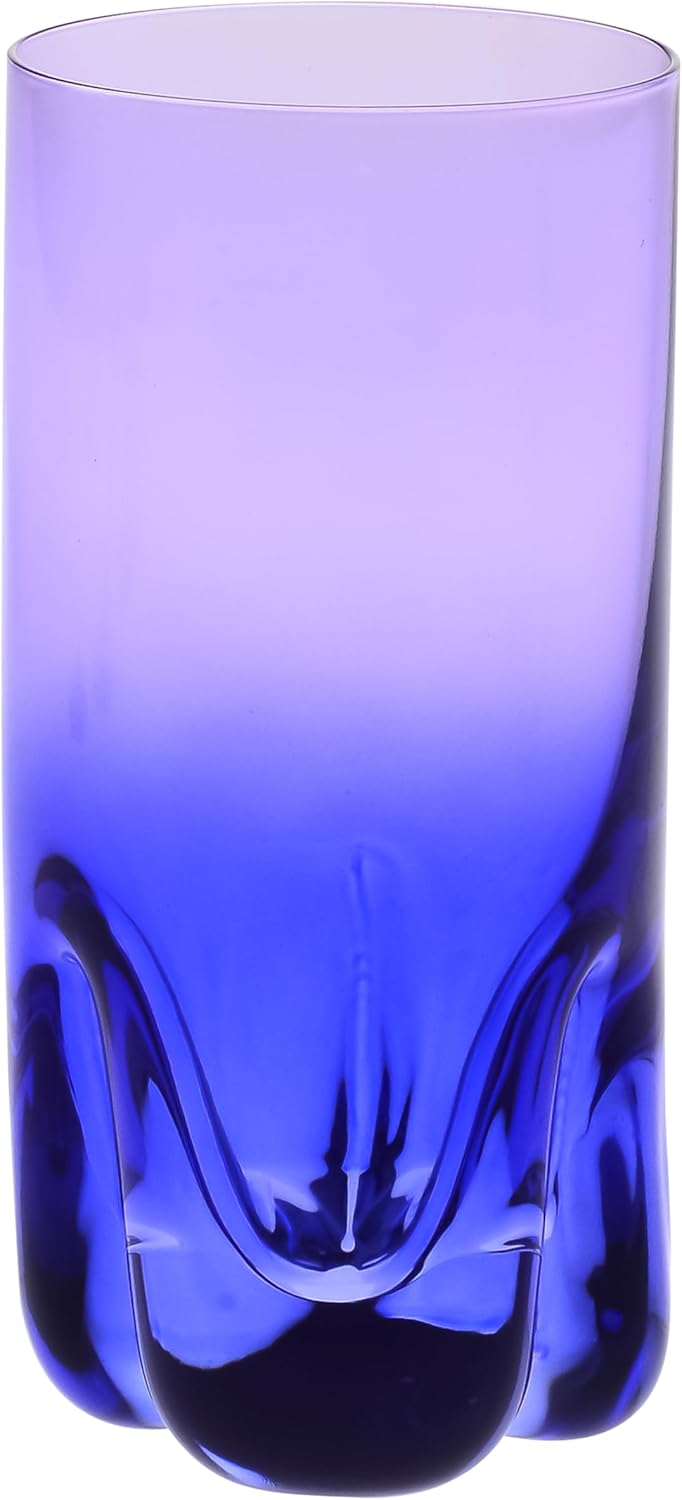 Krosno – Drinking Glasses for Water, Juice & Long Drinks 300 ml – Set of 6 in Unique Colours – Aurora Collection – Lead-Free Crystal – Hand-Painted