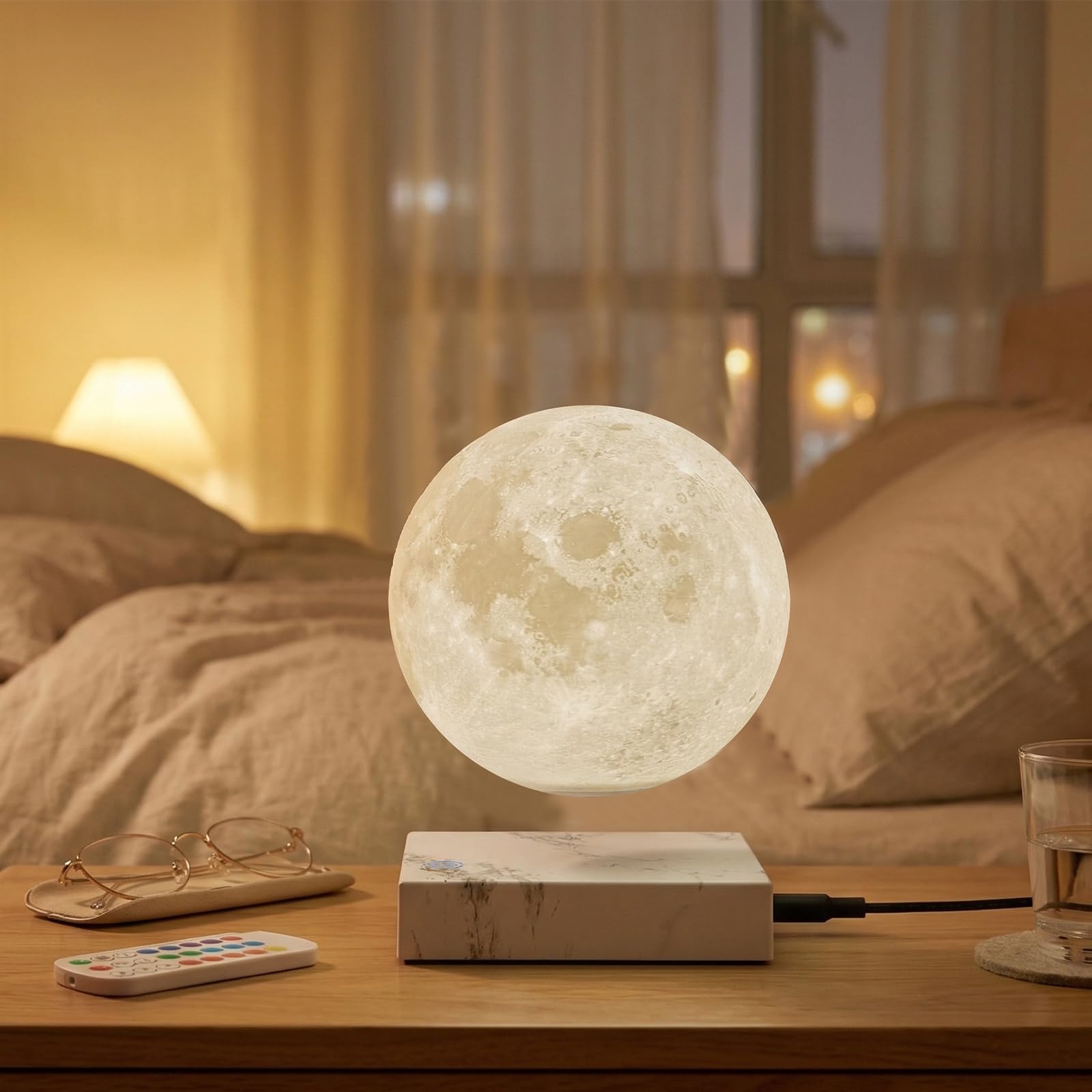 Schwebende Mondlampe ， Magnetische Levitationskugellampe 16 Farben & 4 Modi drehendes & schwebendes Mondlicht, dekoratives Nachtlicht für Kinderzimmer Dekoration