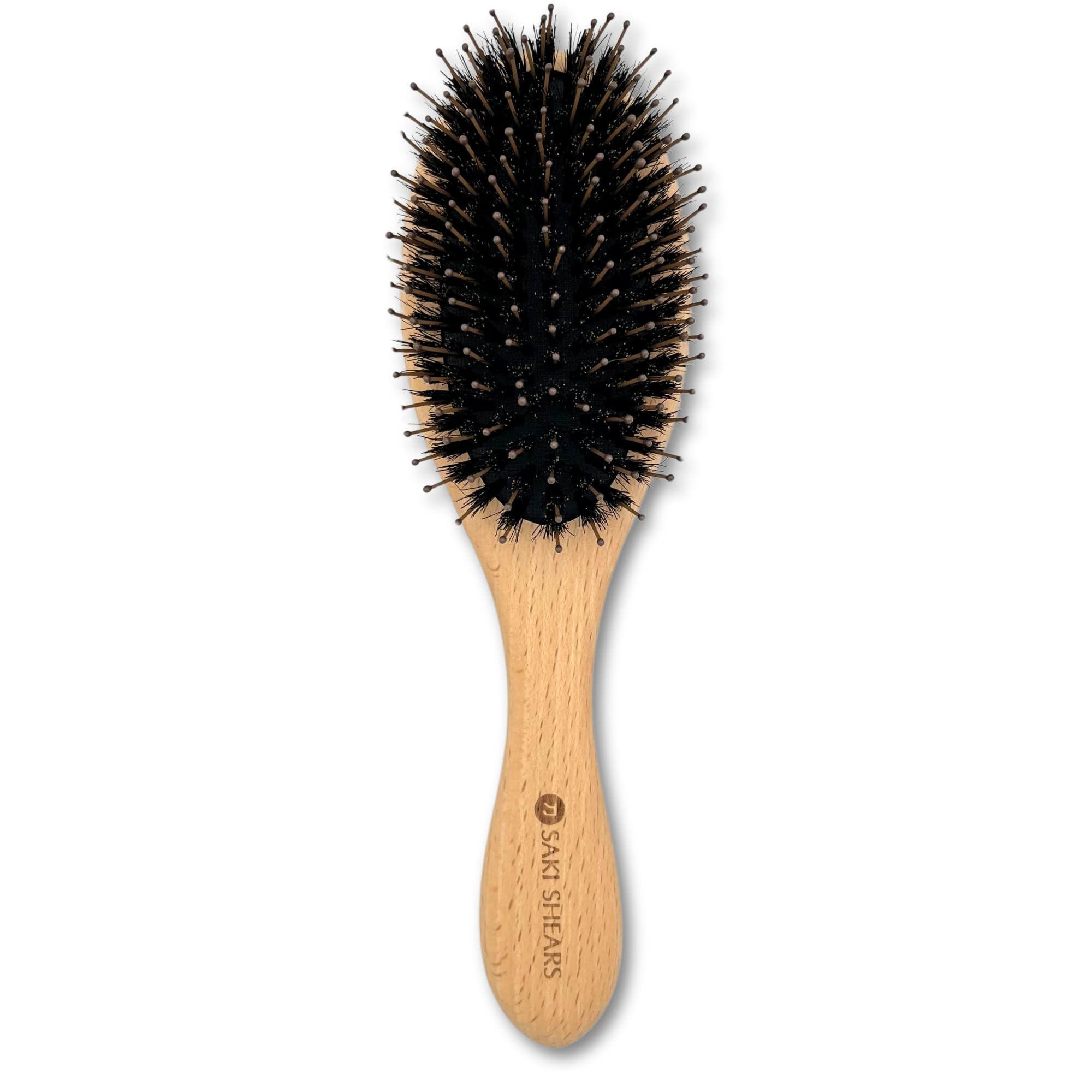 Premium Nylon & Boar Bristle Brush for All Hair Types – Effortless Detangling, No Pulling or Breakage – Smooths, Softens, and Enhances Texture While