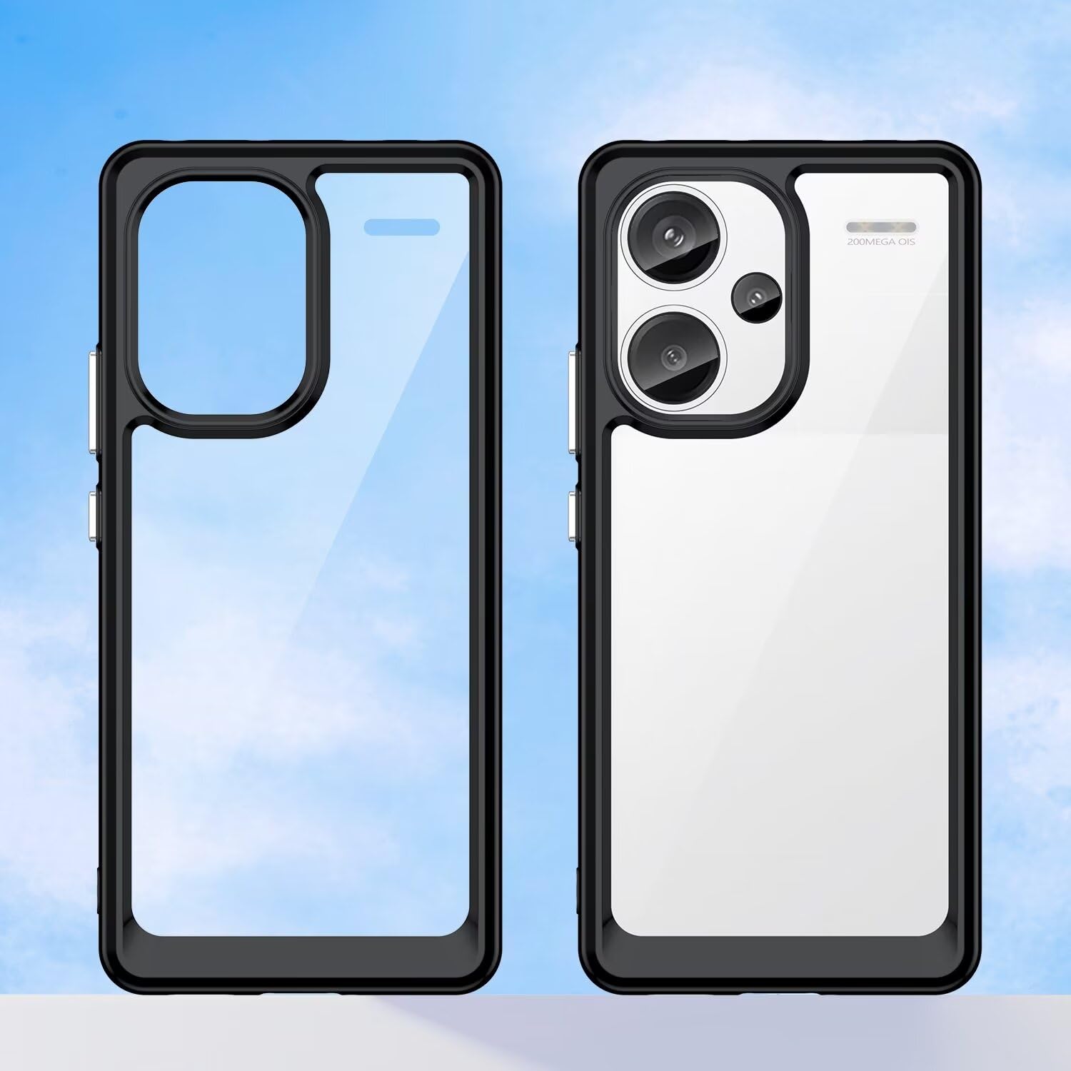 ESTH® Xiaomi Redmi Note 13 Pro 5G/Xiaomi Poco X6 5G Clear Case, Silicone & PC Hybrid Full-Body Armour Built-in Screen Protector And PC Bumper Military Grade Heavy Duty Shockproof Cover, Black - View #8