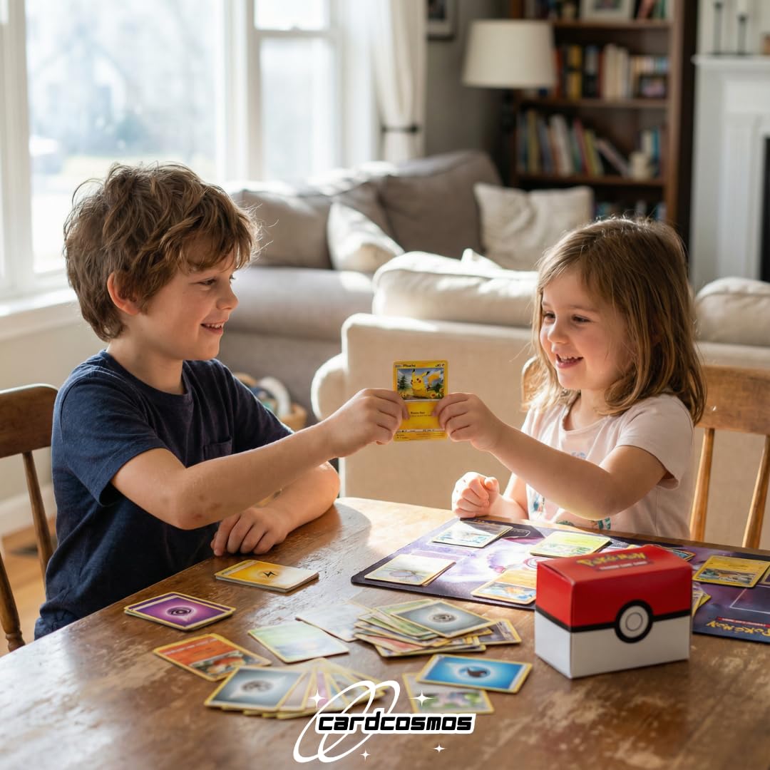 200 Karten Set - Pokemon Karten Deutsch – Originale Pokemon Sammelkarten inkl. 25 Holo/Reverse Holo + 100 Kartenhüllen – TCG Bundle – Sammelkarten Geschenkbox – Geschenk für Kinder & Sammler