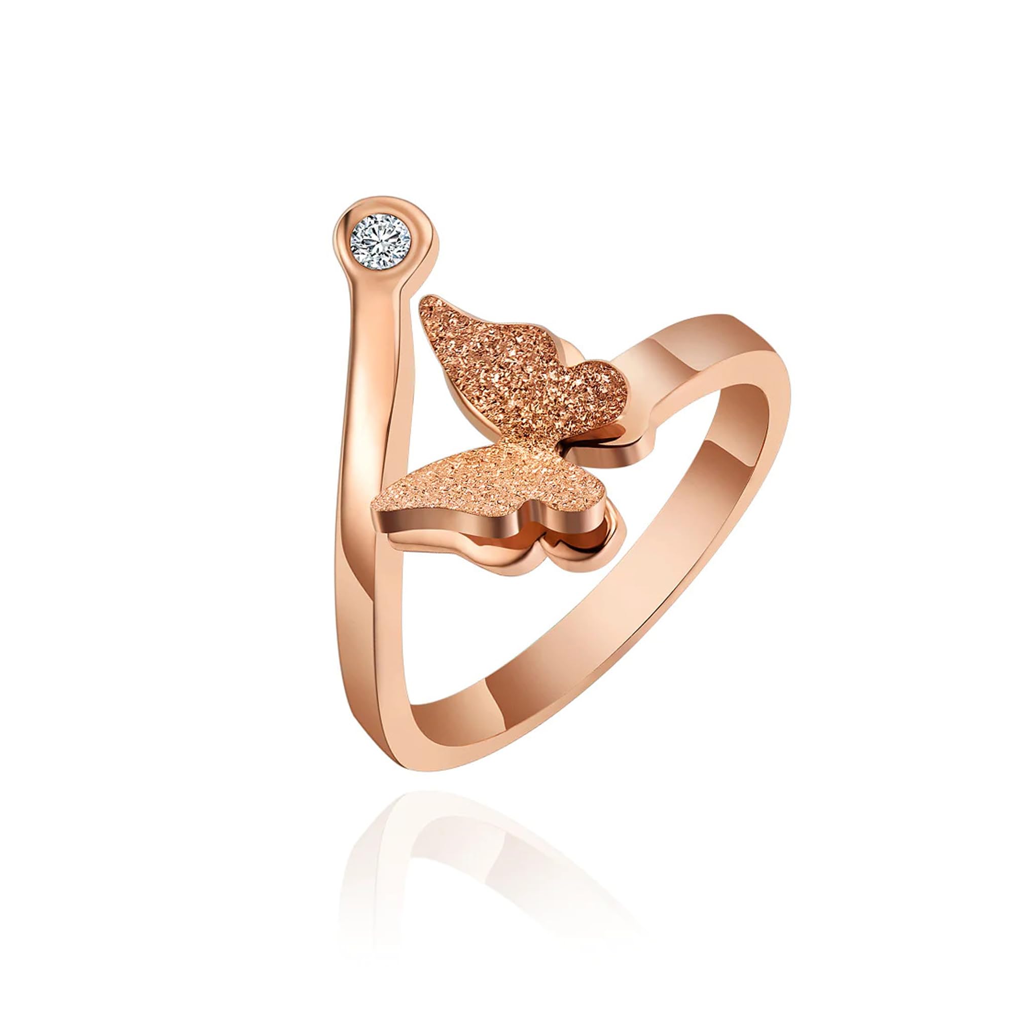 Fashion Frill Butterfly Ring For Women 18K Rose Gold Plated Adjustable Finger Ring For Women Girls Love Gifts Womens Jewellery (B0CNG86FQX) Amazon Price History, Amazon Price Tracker