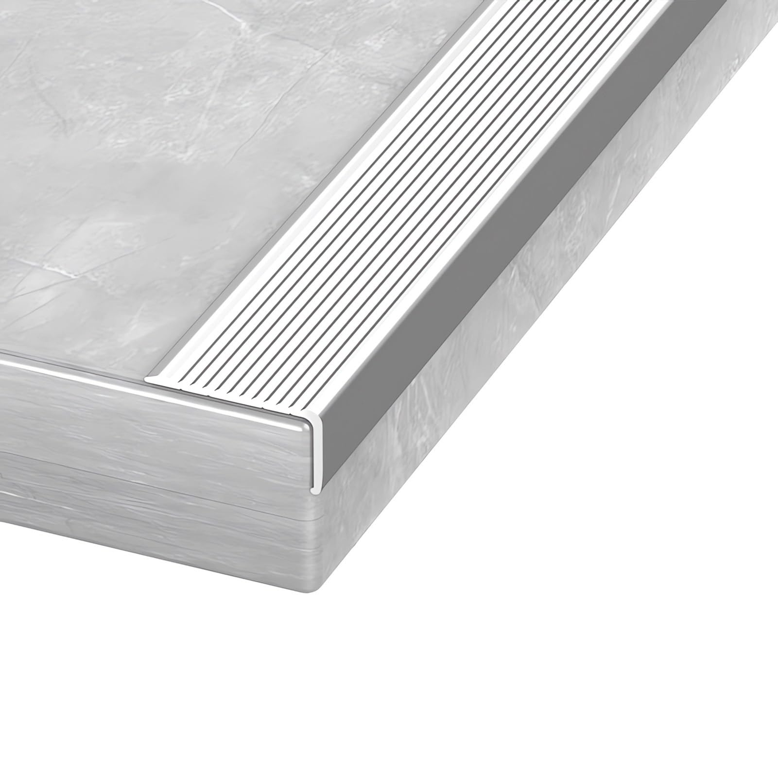 Protezione per bordi in alluminio antiscivolo a forma di L, per scale interne ed esterne, migliora la sicurezza, 30 x 100 mm