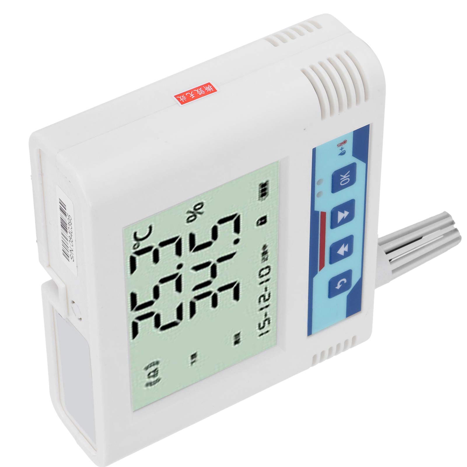 WiFi-Temperatur- und Luftfeuchtigkeitssensor, Präziser Kabelloser Temperaturlogger für Kühlhäuser und Labore, ABS-Material, 122 X 102 X 36 Mm, 1 Einheit