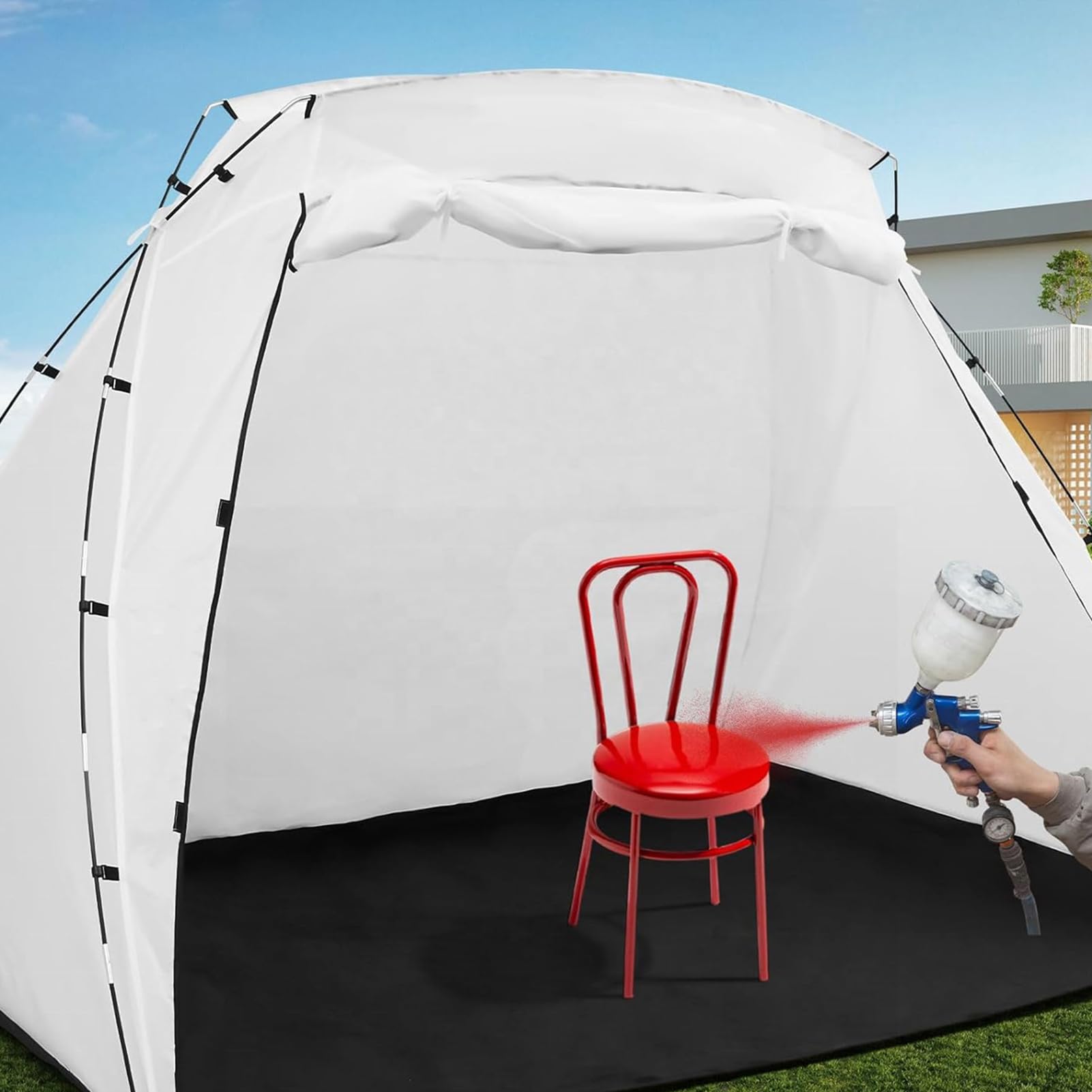 Cabina de Pintura Pintura en Aerosol con Dosel a Prueba de Viento y | Cabina de Pintura en Aerosol Plegable Tienda Gazebo Portátil con Aerógrafo para Pintar Muebles, Manualidades, Bricol