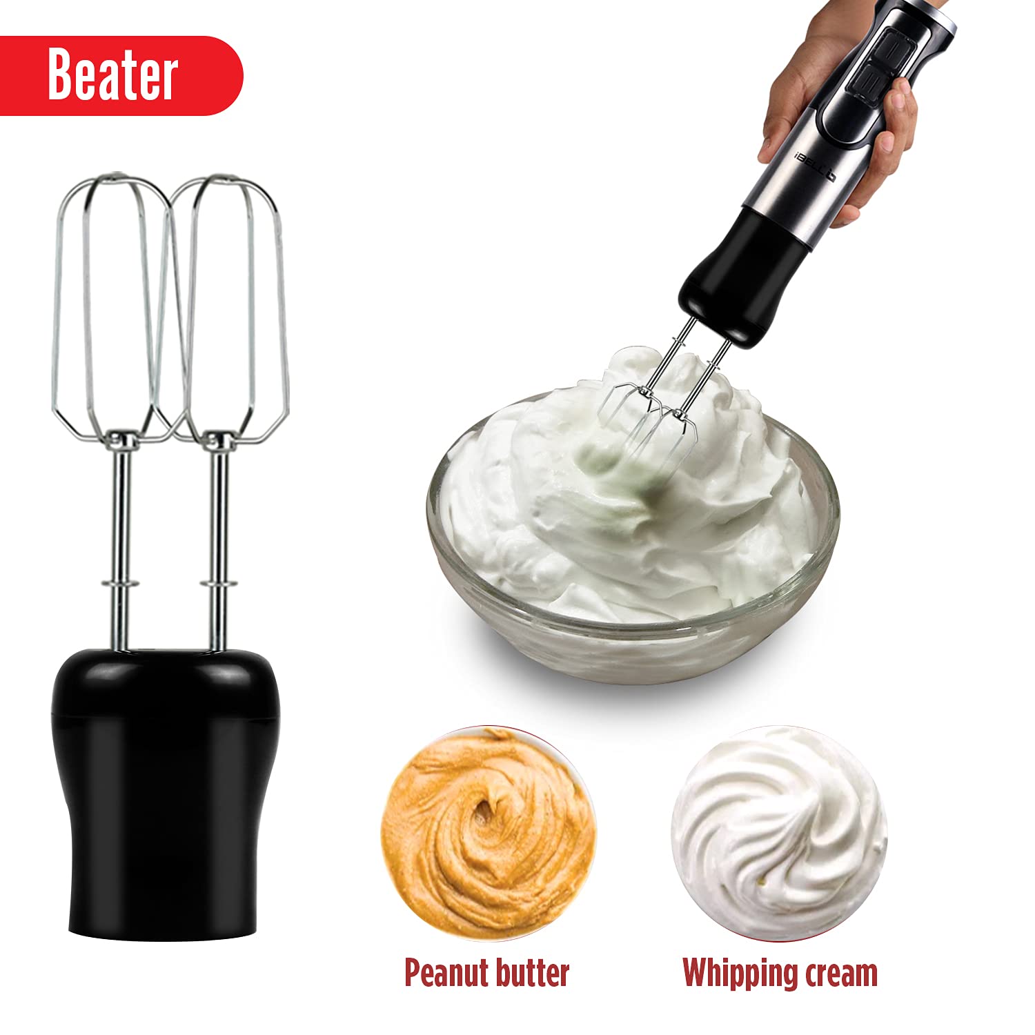 Ibell Beater For Cream IBELL HM620L 300-W Hand Mixer/Beater