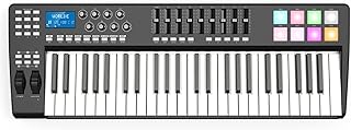 Keyboard Piano 49 Portable 49-Key USB MIDI Keyboard Controller 8 RGB Colorful Backlit Trigger Pads MIDI Keyboard