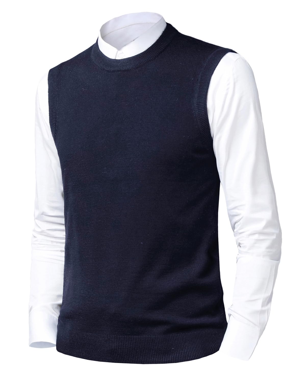 Suéter sin Mangas para Hombre Chalecos de Punto Lana Cómodo Color Sólido Jersey De Punto Negocios Caballero Cárdigan Casual Otoño Invierno Caliente Chaqueta