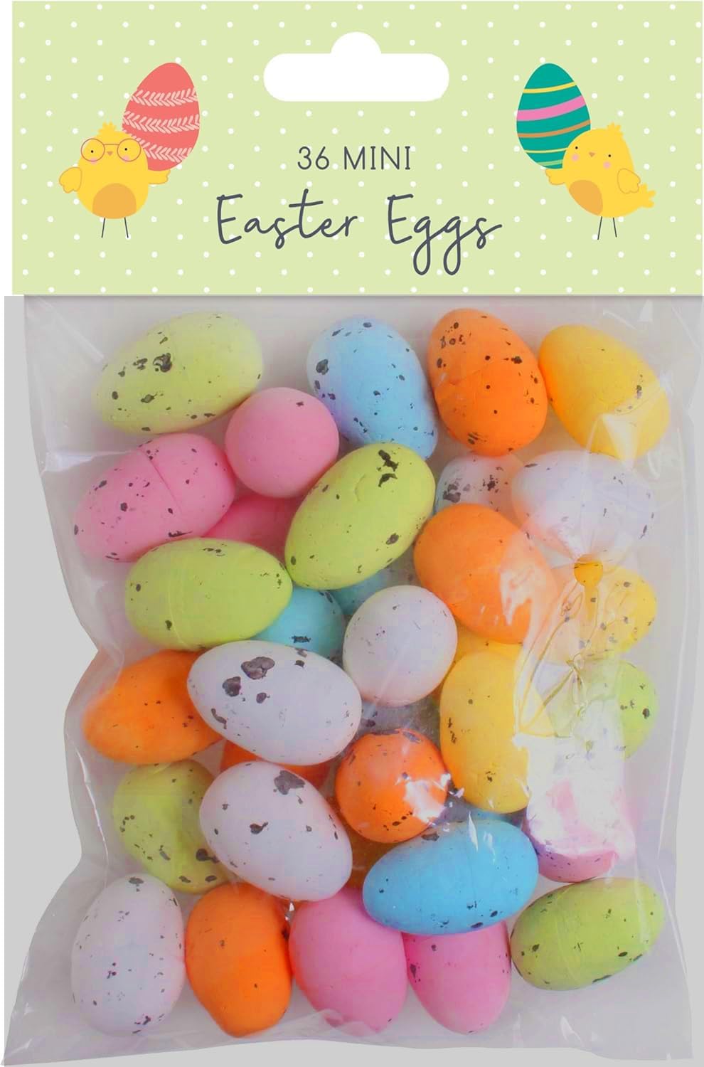 Quickdraw 36 Mini Easter Eggs Colourful Speckled Foam Eggs for Decorating Bonnets Crafts Egg Hunt