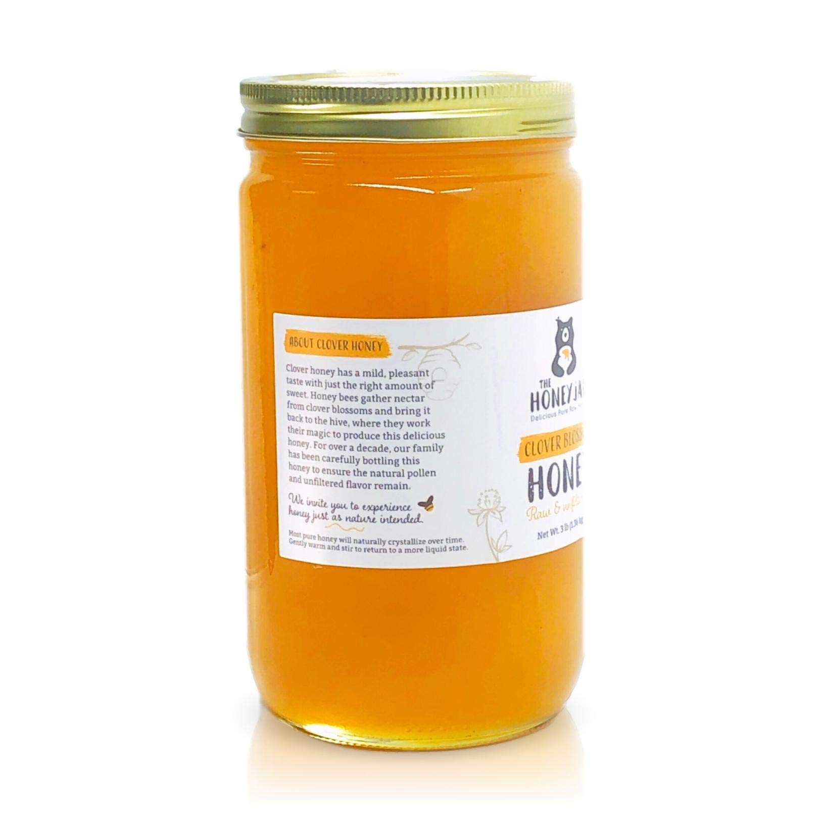The Honey Jar Raw Clover Honey Unfiltered and Unpasteurized Honey