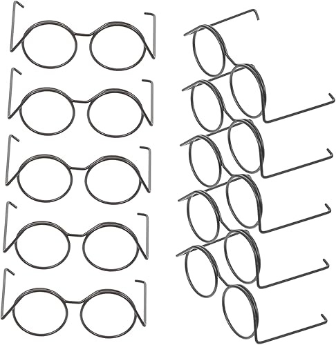 Miniatura 2 de EXCEART 30 lentes de sol retro para muñeca, lentes de sol con borde de alambre de cobre, gafas de casa de muñecas, gafas de cosplay, accesorios de
