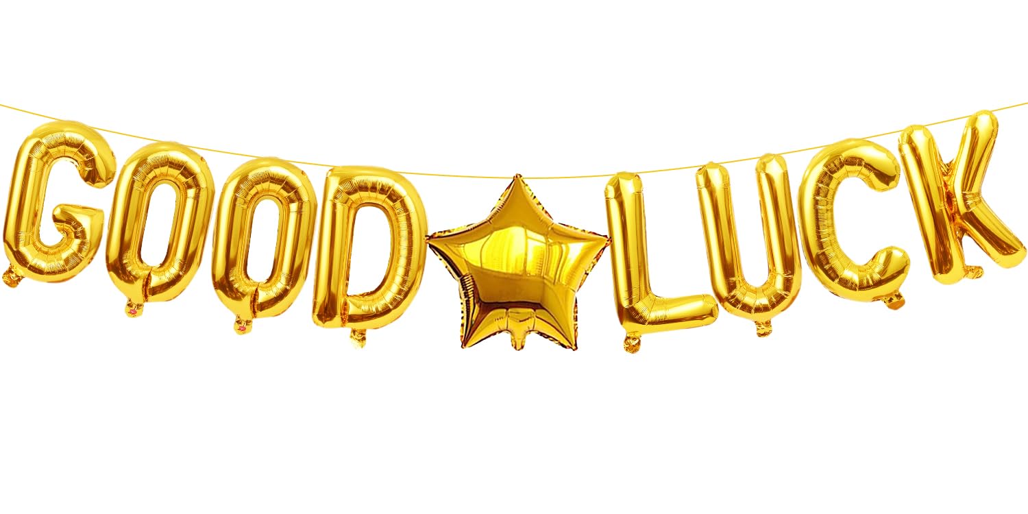 Good Luck Banner Balloons,Gold Balloons for Graduation Retirement Party Decorations 2025,16inch Good Luck Going Away Goodbye Party Supply, Congrats Grad Banners for Graduation Decorations Class of 2025