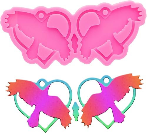 Molde para pendientes de resina de corazón corazón con agujero resina de silicona moldes de fundición de resina epoxi para mujer aretes y dijes