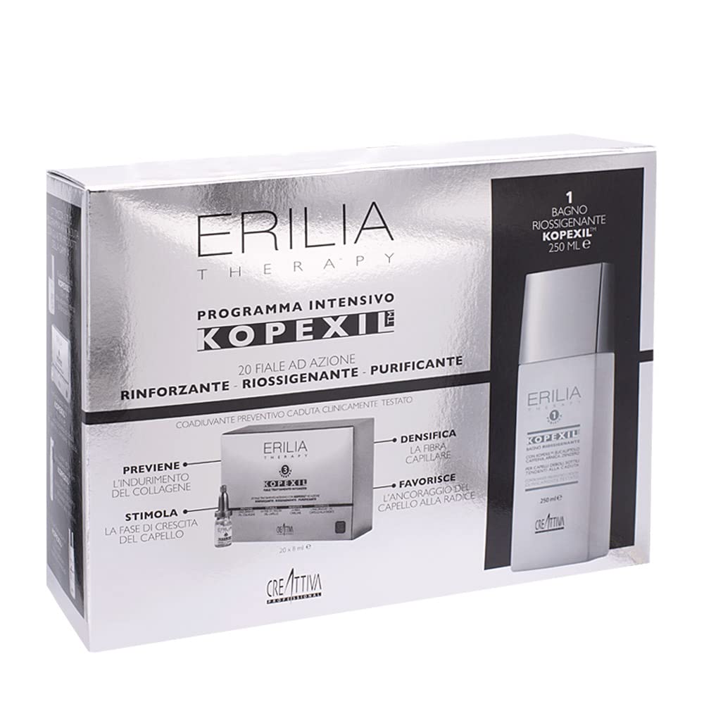 Creattiva Erilia Kopexil Cofanetto Anticaduta: Shampoo 250ml + fiale 20x8ml