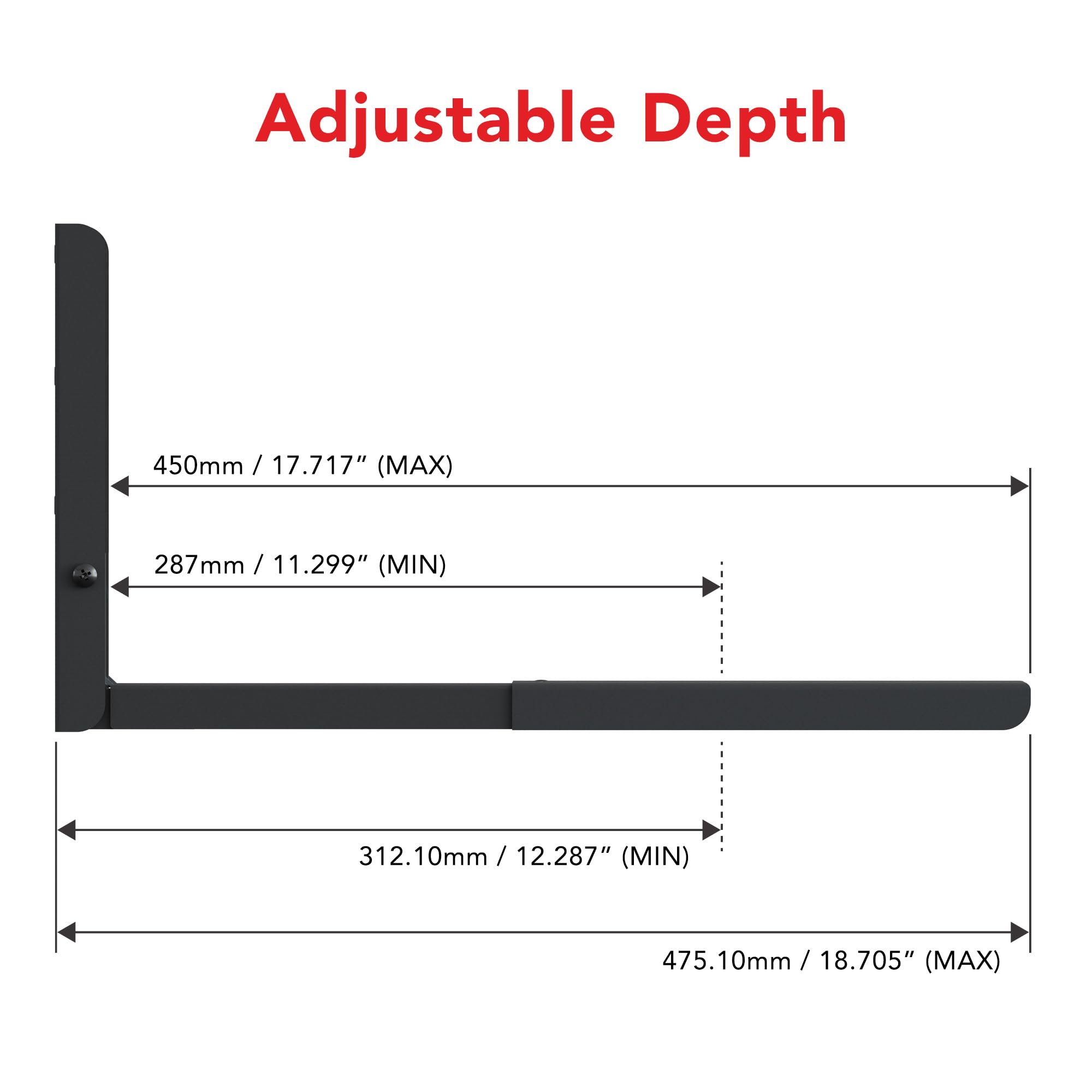 AVF EM60B-A Universal Wall-Mounted Microwave Brackets (Set of 2), Black — Amazon image 3