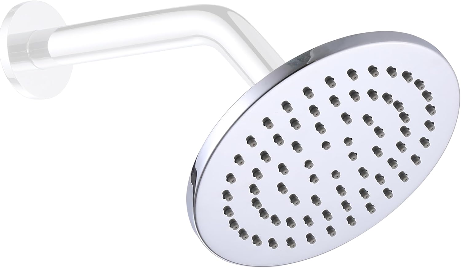 6 Inch Metal Rain Shower Head,High Pressure in Wall Rainfall Round Shower Heads, Easy Clean Adjustable Replacement for Your Bathroom Shower Heads,Chrome,Thread NPT