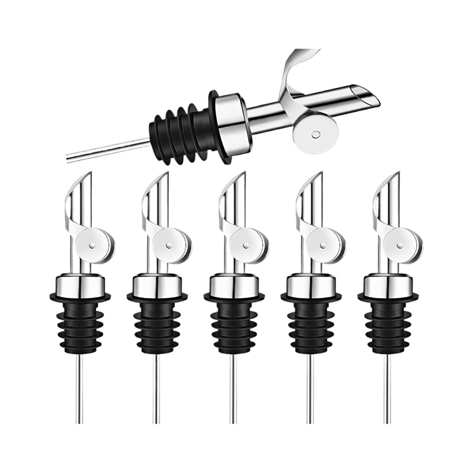 Generico Tappo di Apertura Automatica for ugello for versare Il Vino in Acciaio Inossidabile for Bottiglie aceto Olio(Gold 6pcs)