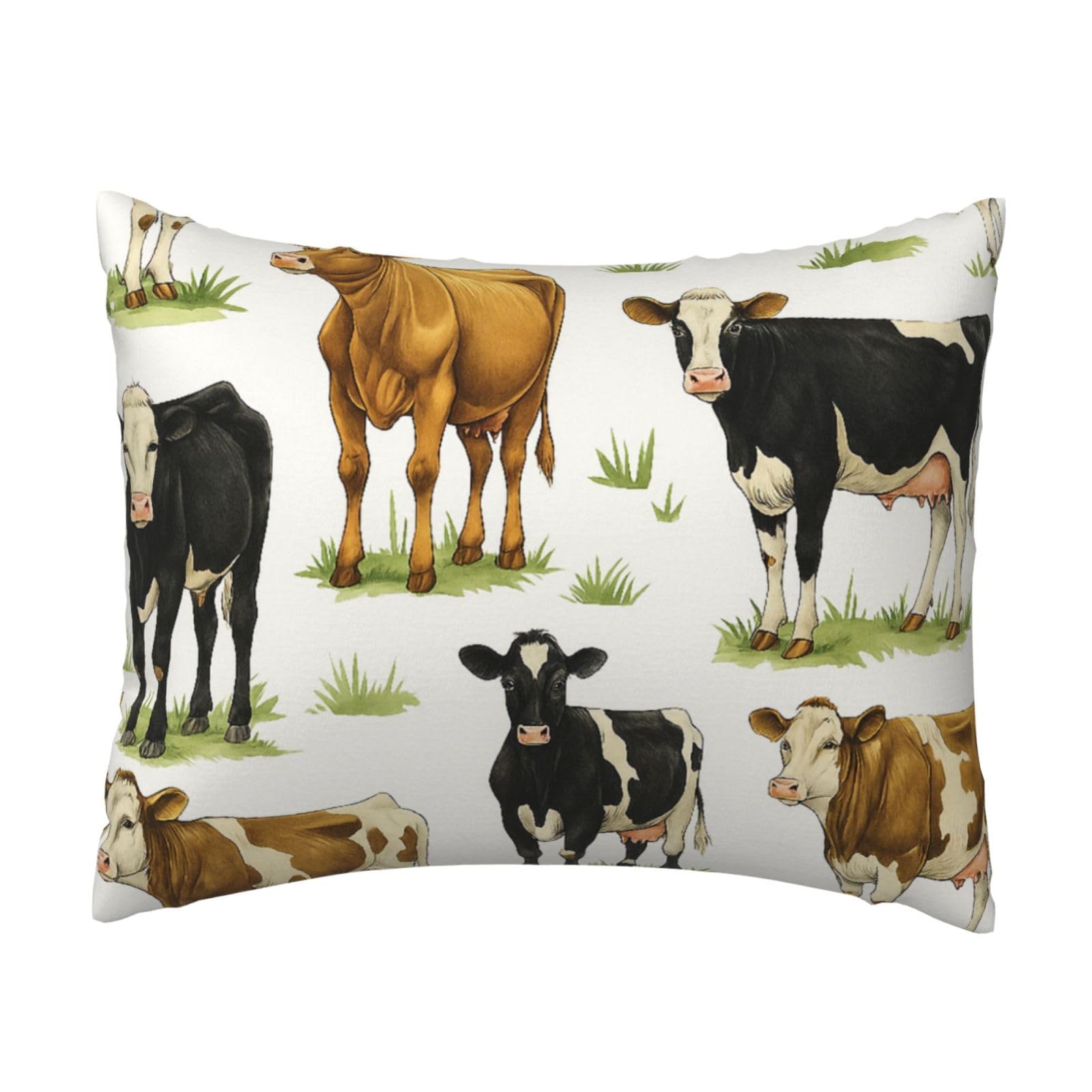 Farm Cows Pillowcase Soft Plush with Zipper Decorative Pillowcovers 16x20 in