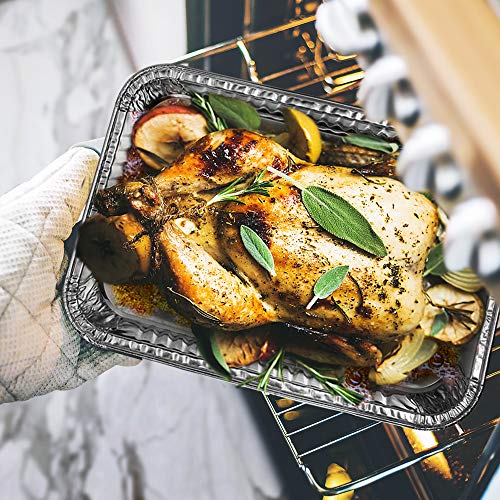 Montopack 9X13 Aluminum Foil Half-Size Roasting Pans | [30 Pack] - Super-Thick Standard Size Chafing Tins For Baking, Catering & Roasting | Disposable Steam Table Trays | Great For Storing #TOP6