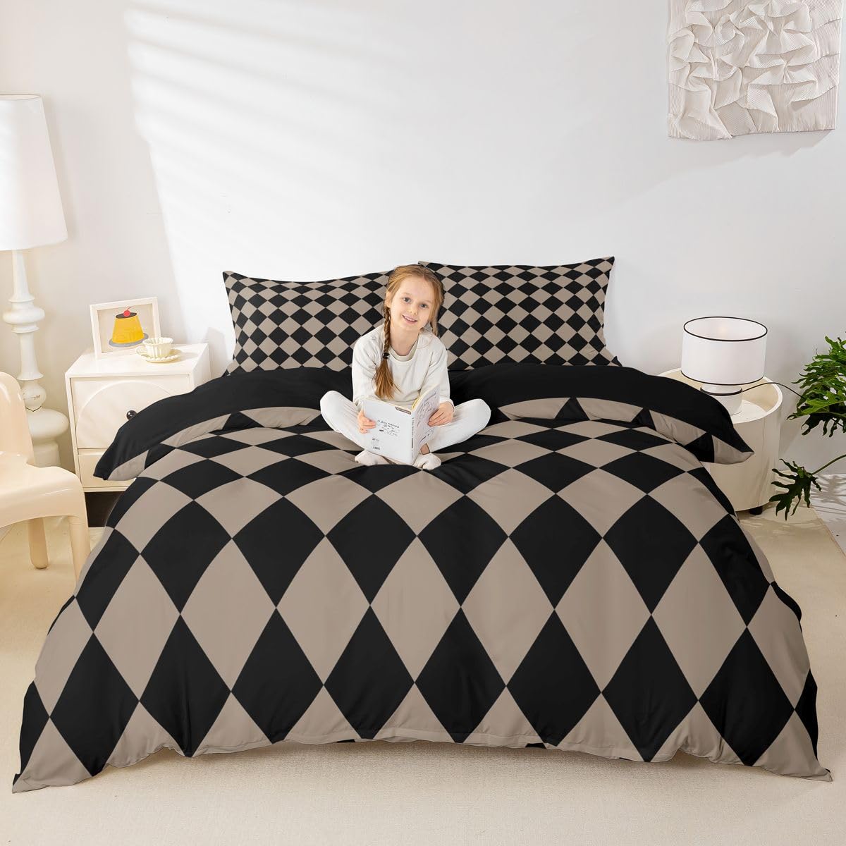 Housse de couette marron pour lit simple afin de créer une déco de chambre enfant vintage