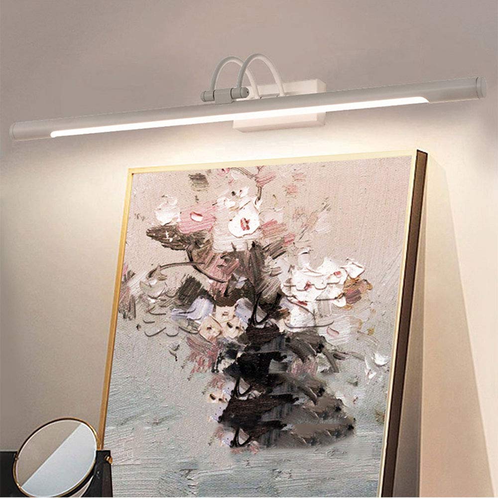 Modern LED Spiegelleuchte Neutral-weiß 4000K Bad Spiegellampe Wandhalterung Aluminium Weiß Bad-Wandleuchten Wandleuchte Wand Aufbauleuchte Dekor Schrank-Beleuchtung L49.5cm