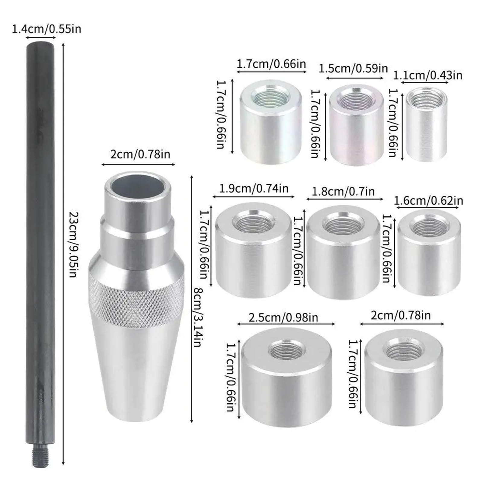 Auto-Kupplungskalibrierungswerkzeug 10-teiliges Universal-11-25-mm-Lochkorrektur-Ausrichtungs-Aligner-Handlager-Getriebe-Ersatzset Getriebe Kupplung Guide