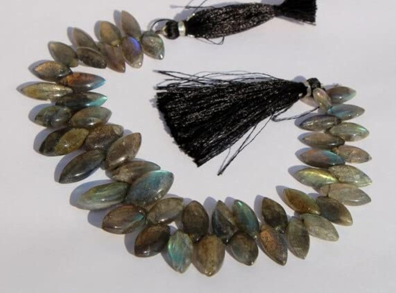 Perles en labradorite naturelle pour fabriquer des bijoux d'été au style bohème