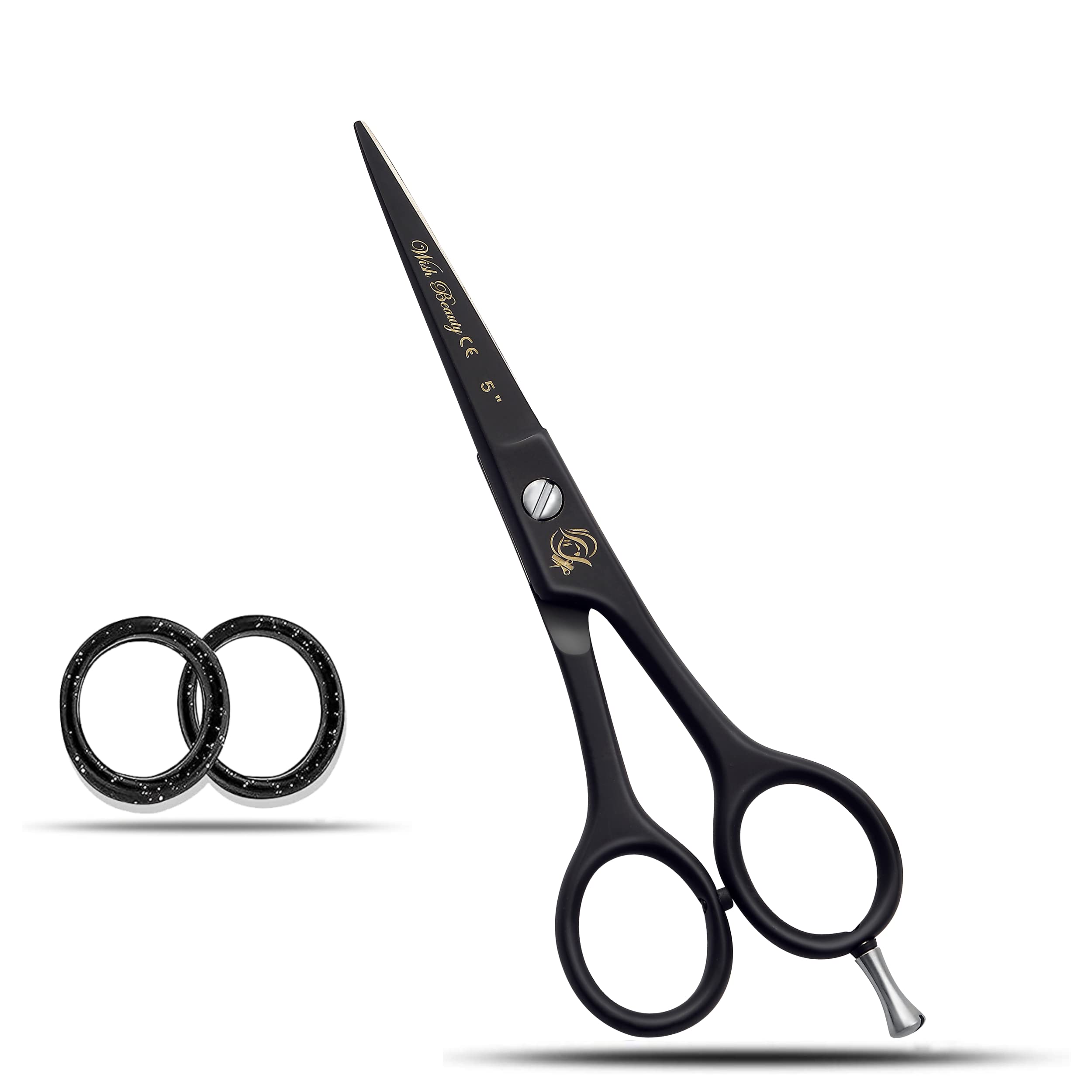 Wish Beauty,The Royal Elegance Men's Black Professional Hairdressing Scissors Barber Salon Hair Cutting Sharp Razor Shear ( Scissors 5")
