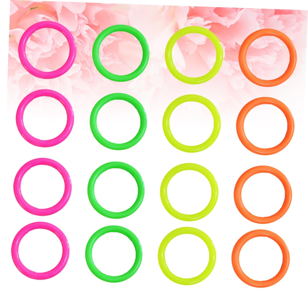 Toyvian Jeu D'anneaux de Lancer en Plastique 24pcs pour Garçon et Filles Garçons et Filles Anneaux Creux Ronds Amusants Jouet d'exercice Extérieur pour Interaction Couleur Aléatoire
