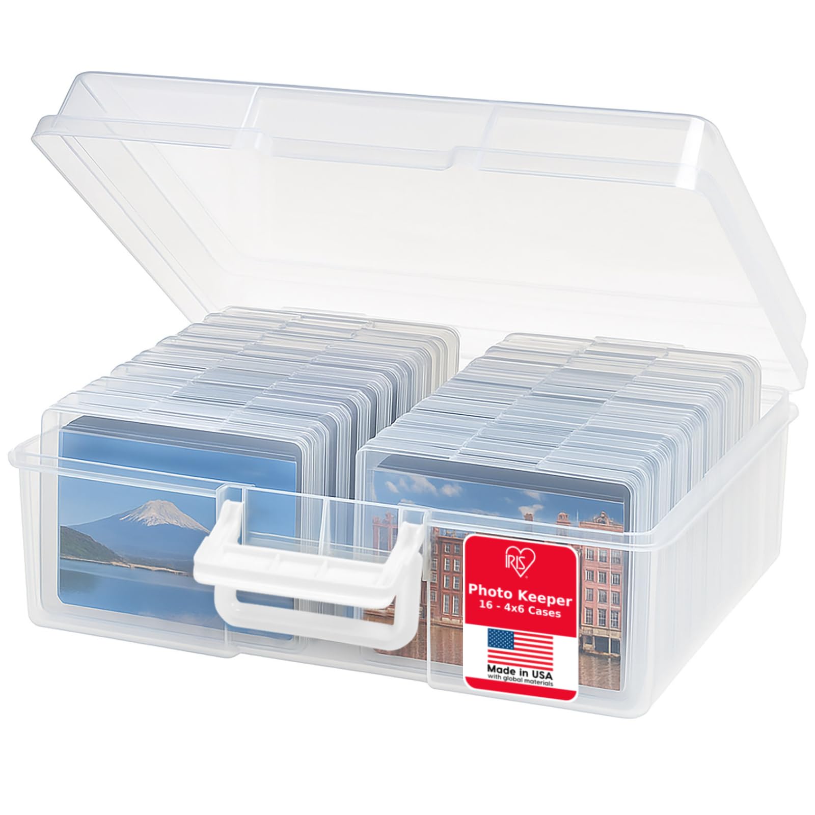 Iris OhyamaKeeper Organizer Cases Storage Containers Box for Photos, Clear-XL