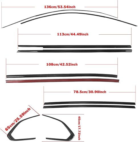 Miniatura 7 de Para BMW X5 G05 2019-2024 Nueva tira de decoración de ventana de acero inoxidable negro