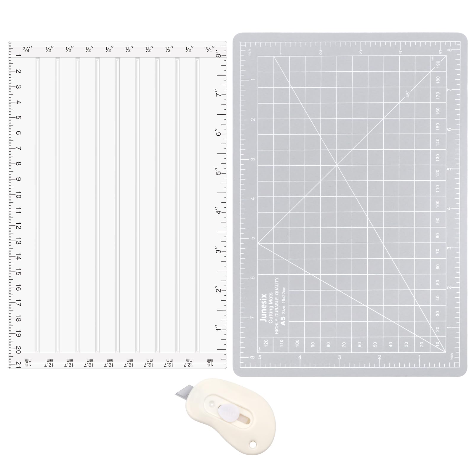 Quick Trimmer Tool for Foil and Paper with Blade Craft Stamping Foil Paper Cutters Easy Crafting Trimming Tools for Trimming Thin Paper Strips As In Sentiment Strips Easily Cuts Foil To Size (Gray)