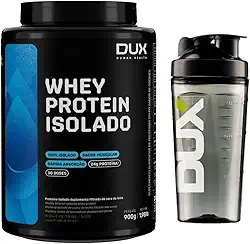 Combo Whey Protein Isolado Neutro (Sem Sabor) Dux Nutrition 900g + Coqueteleira