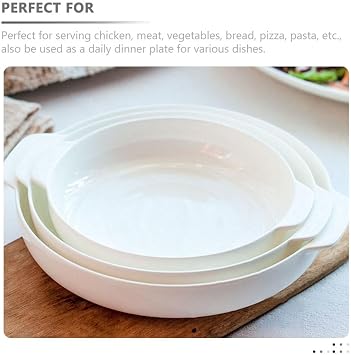 Luxshiny Ceramic Baking Dish with Double Handles Versatile Porcelain Serving Plate for Roasting Baking and Serving Dishes for Family Gatherings and Special Occasions