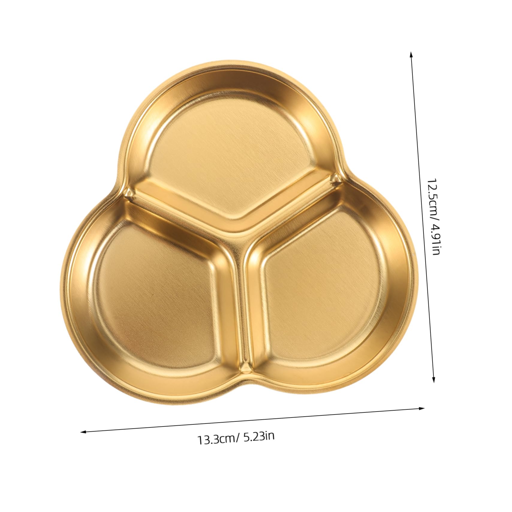 FUNOMOCYA Stainless Steel Soy Sauce Dish Korean Condiment Serving Tray Small Metal Plates Divided Seasoning Tray