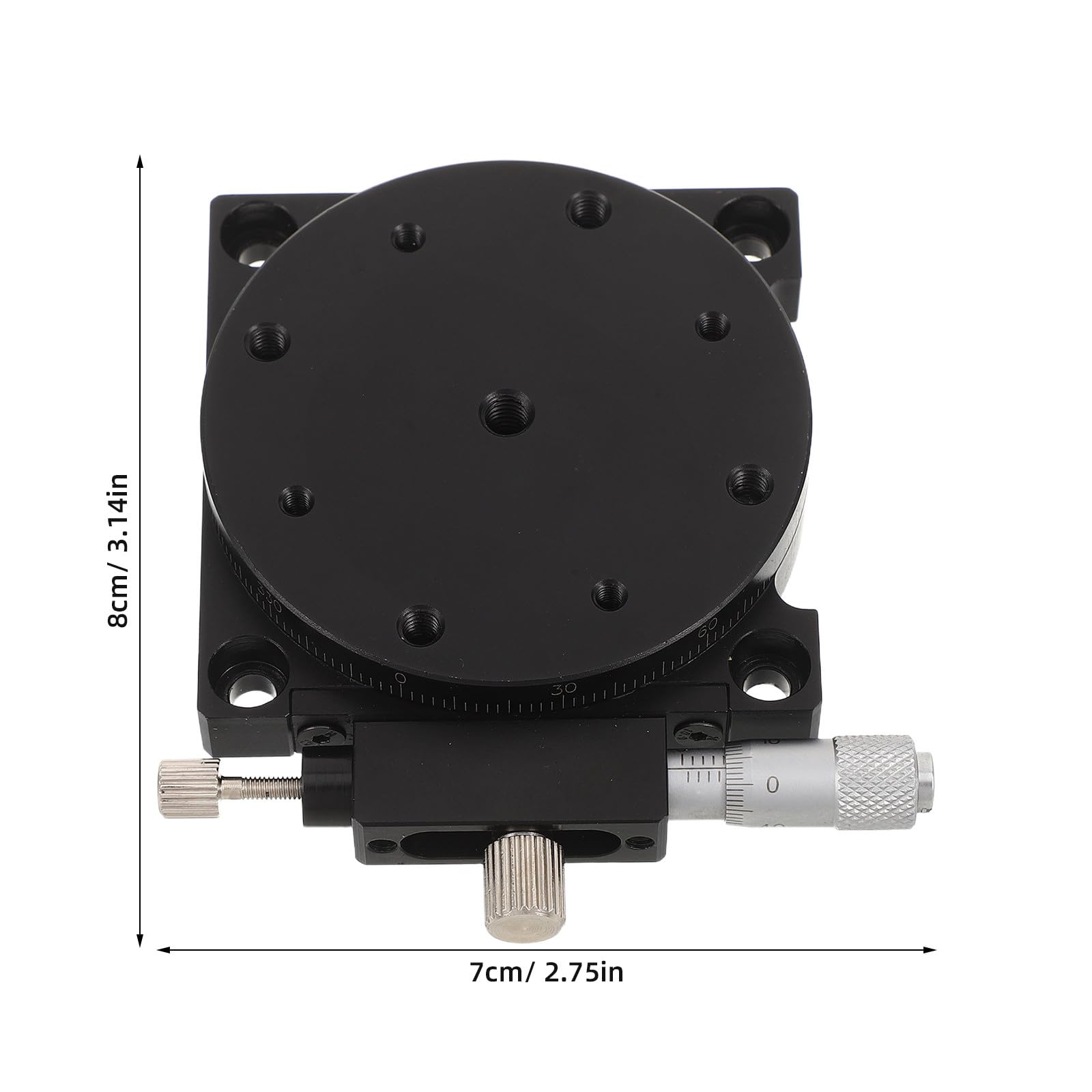 Zerodeko Stolik obrotowy, stół obrotowy mechaniczny 60 mm | Platforma regulacji ręcznej RS60L, podstawa sprzętu optycznego z obrotem o 360° do precyzyjnego dostrajania i pomiaru