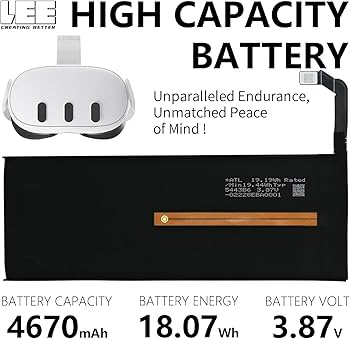 Amazon.co.jp: LeeCrynoid クエスト3 VRヘッドセット用内蔵バッテリー