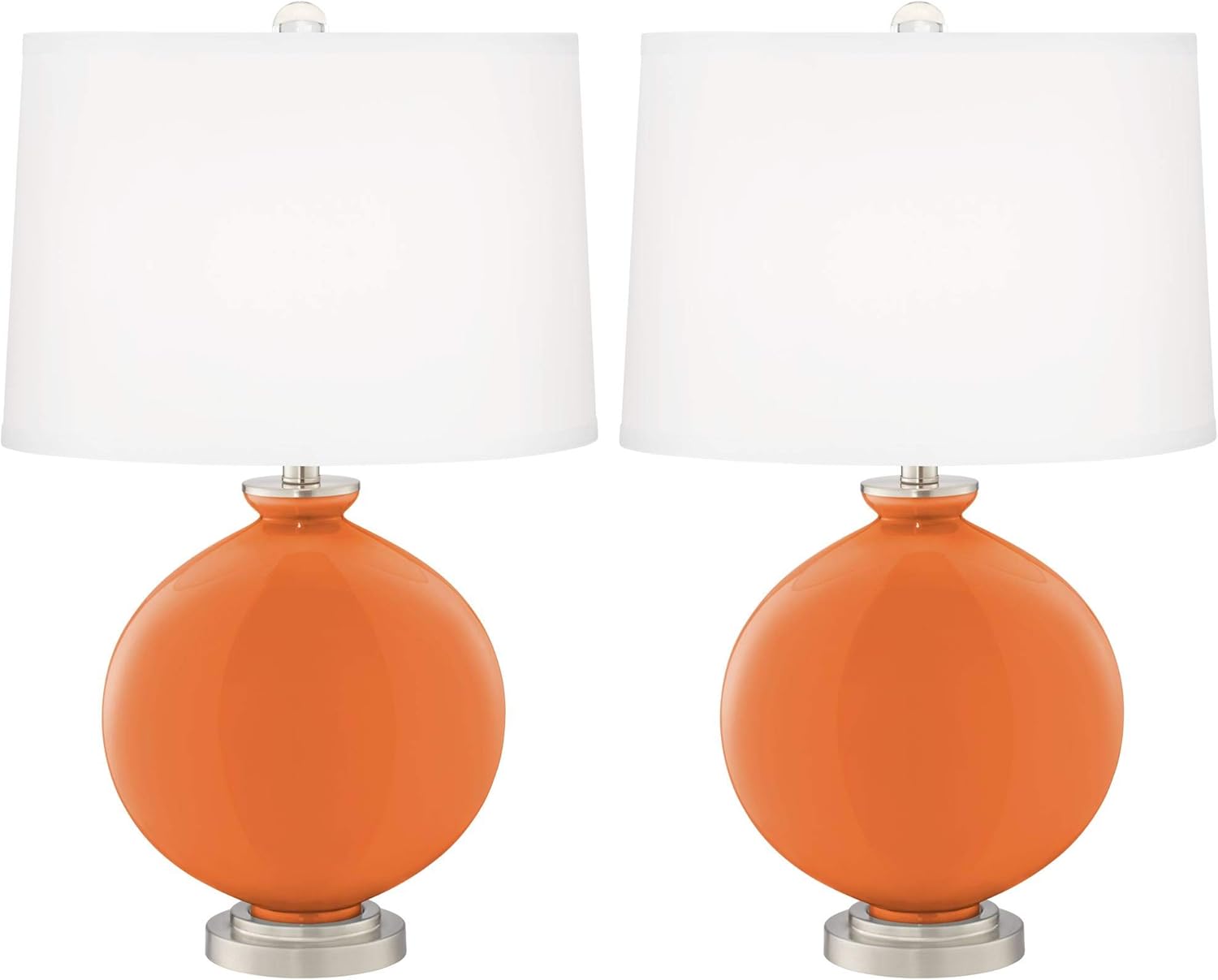 Color + Plus Carrie 26 1/2" Celosia Orange Table Lamps Set of 2