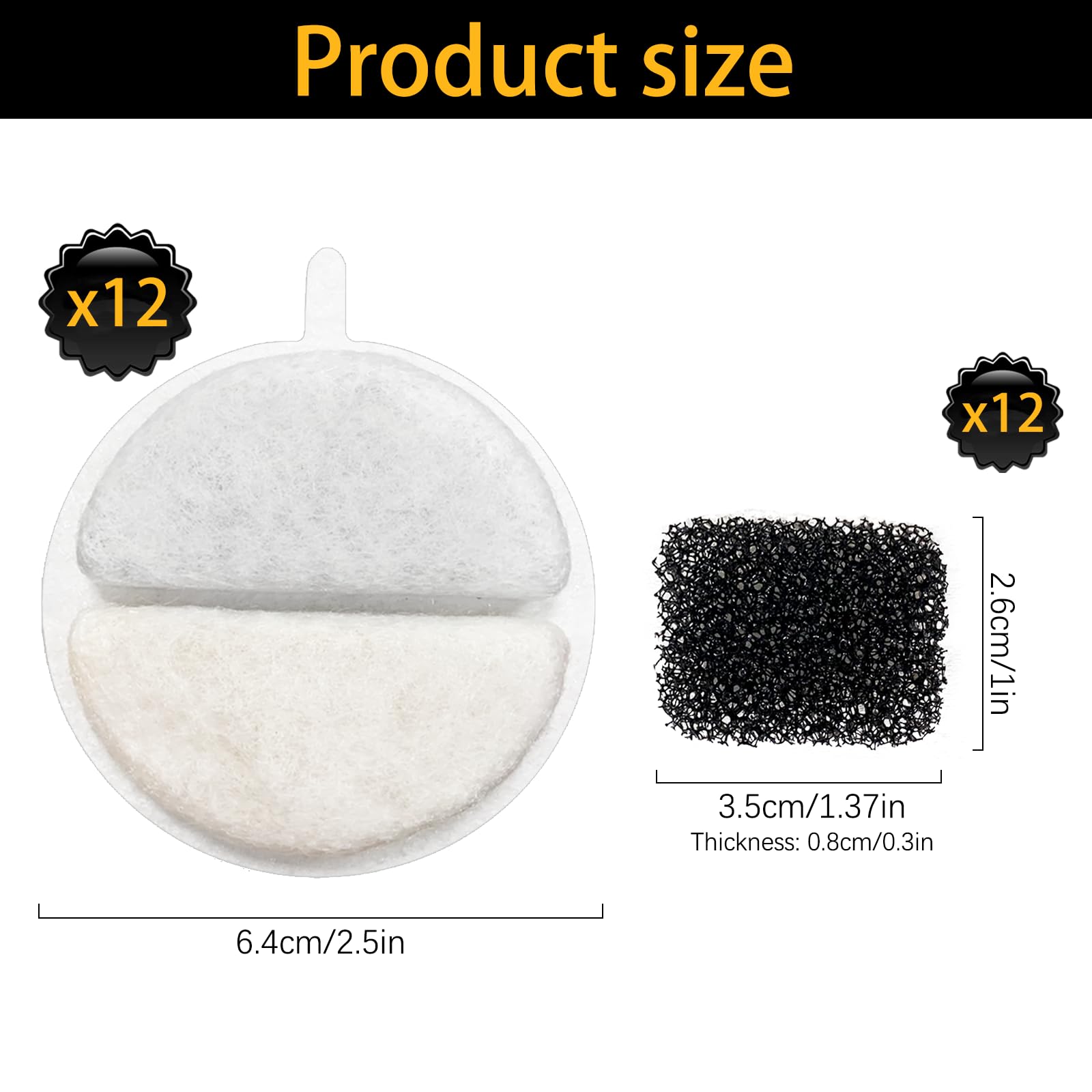 Pack of 12 + 12 Drinking Fountain Cat Replacement Filter - Image 2