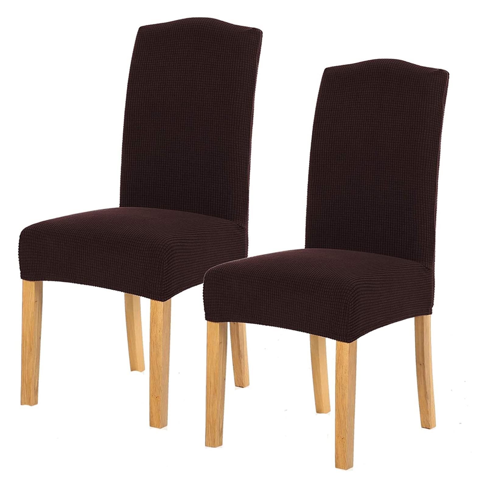 NMVAWIPT Dining Chair Covers, Soft Stretch Jacquard Slipcovers, Washable Removable Parsons Protector - Fits High Back Chairs(#7,2pcs)