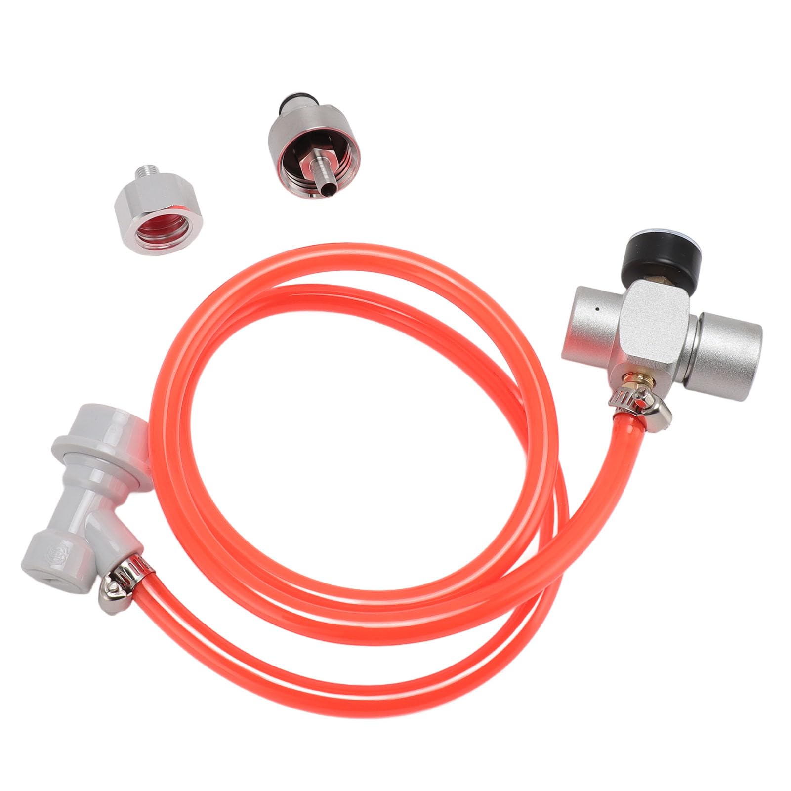 Mini Keg Regulator Ciśnienia CO2 Wydajne Automatyczne Zasilanie Zestawu Czerwonych Węży ze Stali Nierdzewnej Homebrew