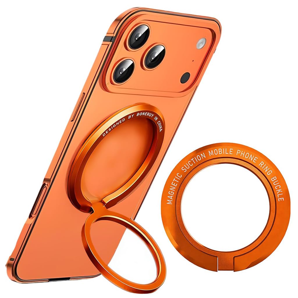 ZORBES® Magnetic Phone Ring Grip Stand, Slim Folding Adjustable Desk Phone Holder for Hands-Free Viewing, Portable Kickstand for Smartphones, Orange Fashion Mobile Accessory, 56.7mm Dia-image-33