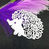 LZBRDY Hedgehog with Flower Leaves Embossing Metal Cutting Dies for Scrapbooking Card Making Birthday Thanksgiving Christmas Craft Animal Die Cuts Stencil