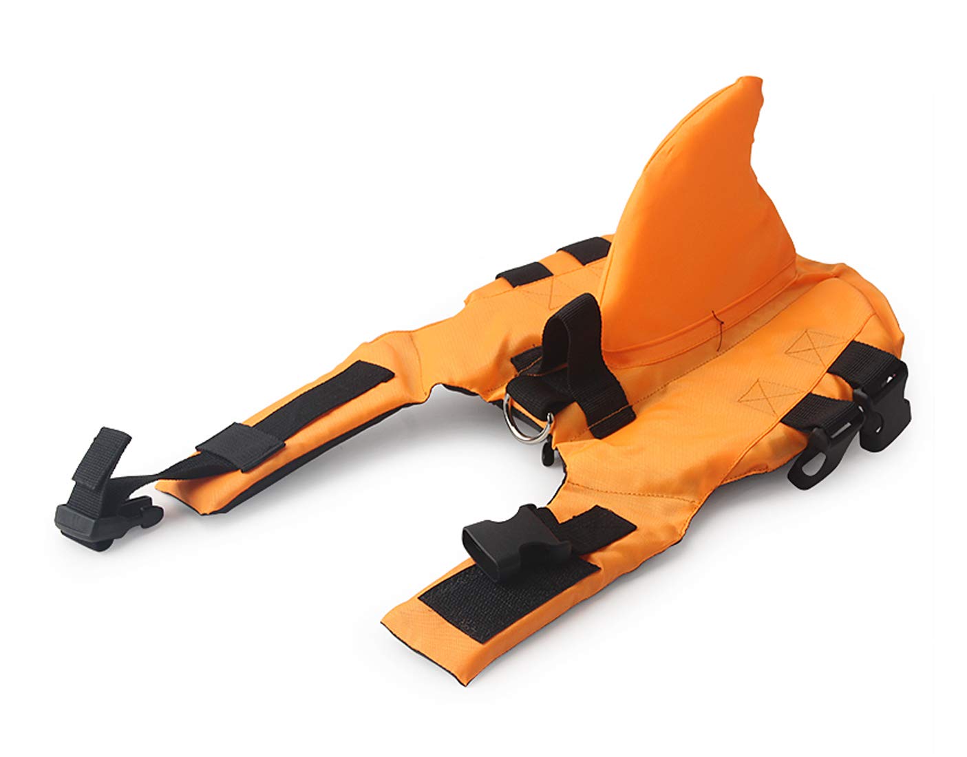 GabeFish Shark Gilet de sauvetage pour chien Bleu orange, M (Weight: 17-48lb/8-22kg), Orange