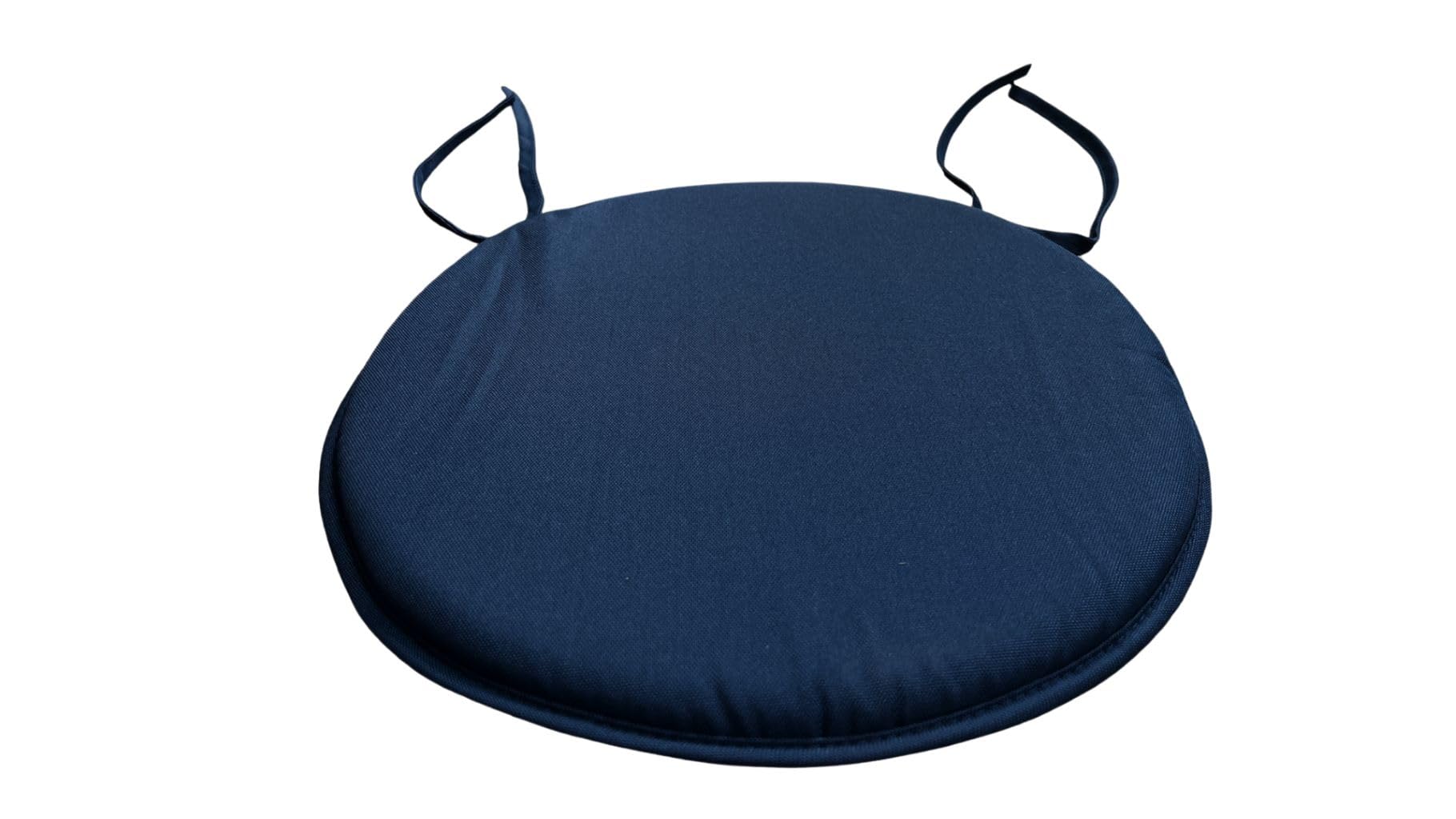 INSAFIANS Waterproof Round Garden Chair Seat Cushions – 35cm Bistro Dining Chair Pads with Ties Indoor/Outdoor Multipacks (NVY PK 1)