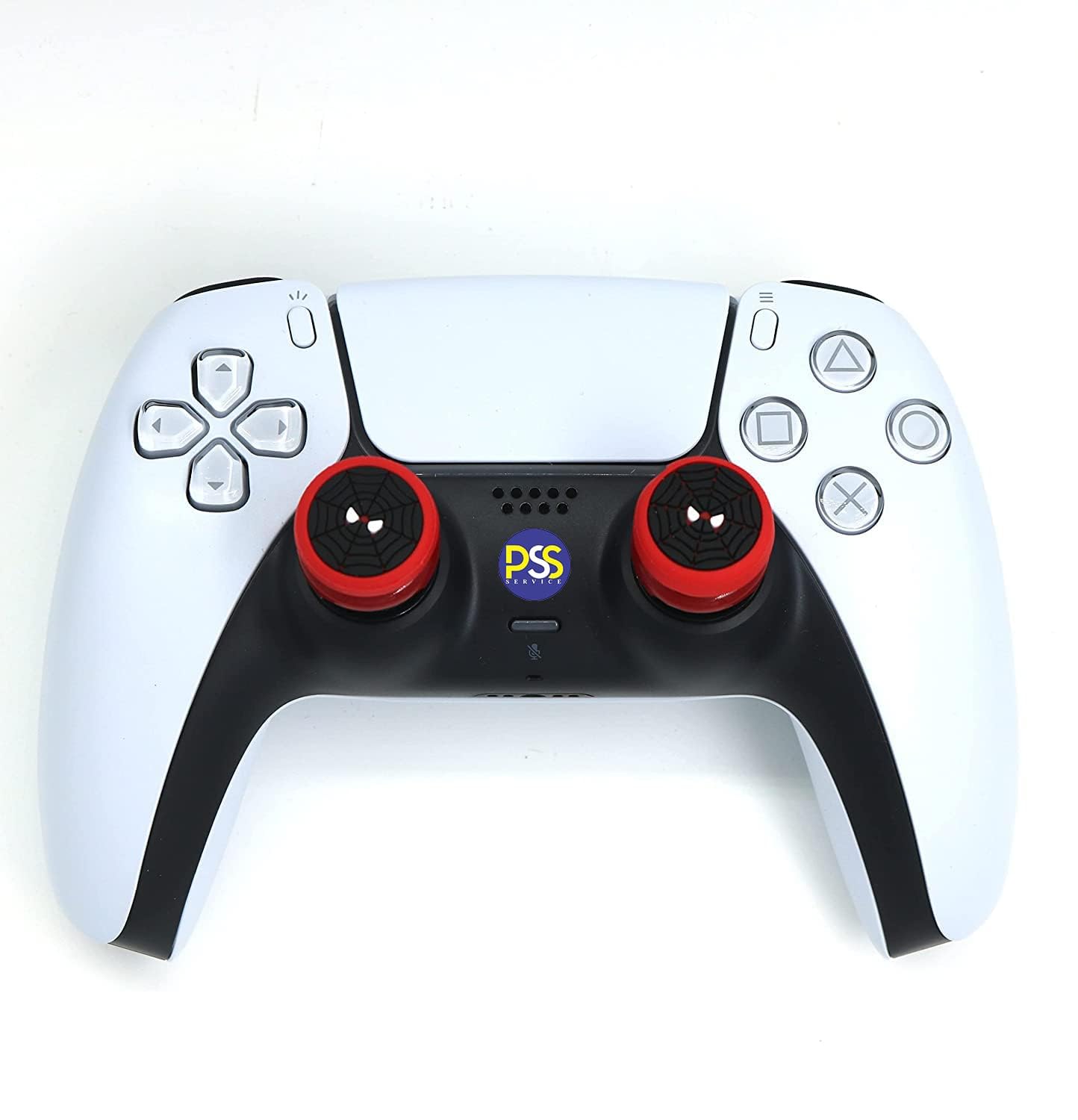 PSS FPS Thumbstick Extender for PS4 /PS5 Controller Caps Cover Silicone Analog Joystick Rubber Grip for PS5 PS4 Controller - 2 PCS (Red/Black)-image-2