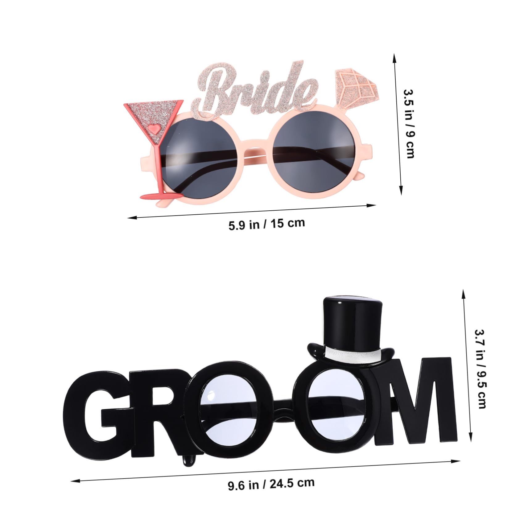 Abaodam 10 Piezas Gafas De Novia Novio Para Adultos Traviesos Anteojos De Novia y Novio Lentes De Sol Para Despedida De Soltero Anteojos De Novio Boda Amantes El Plastico