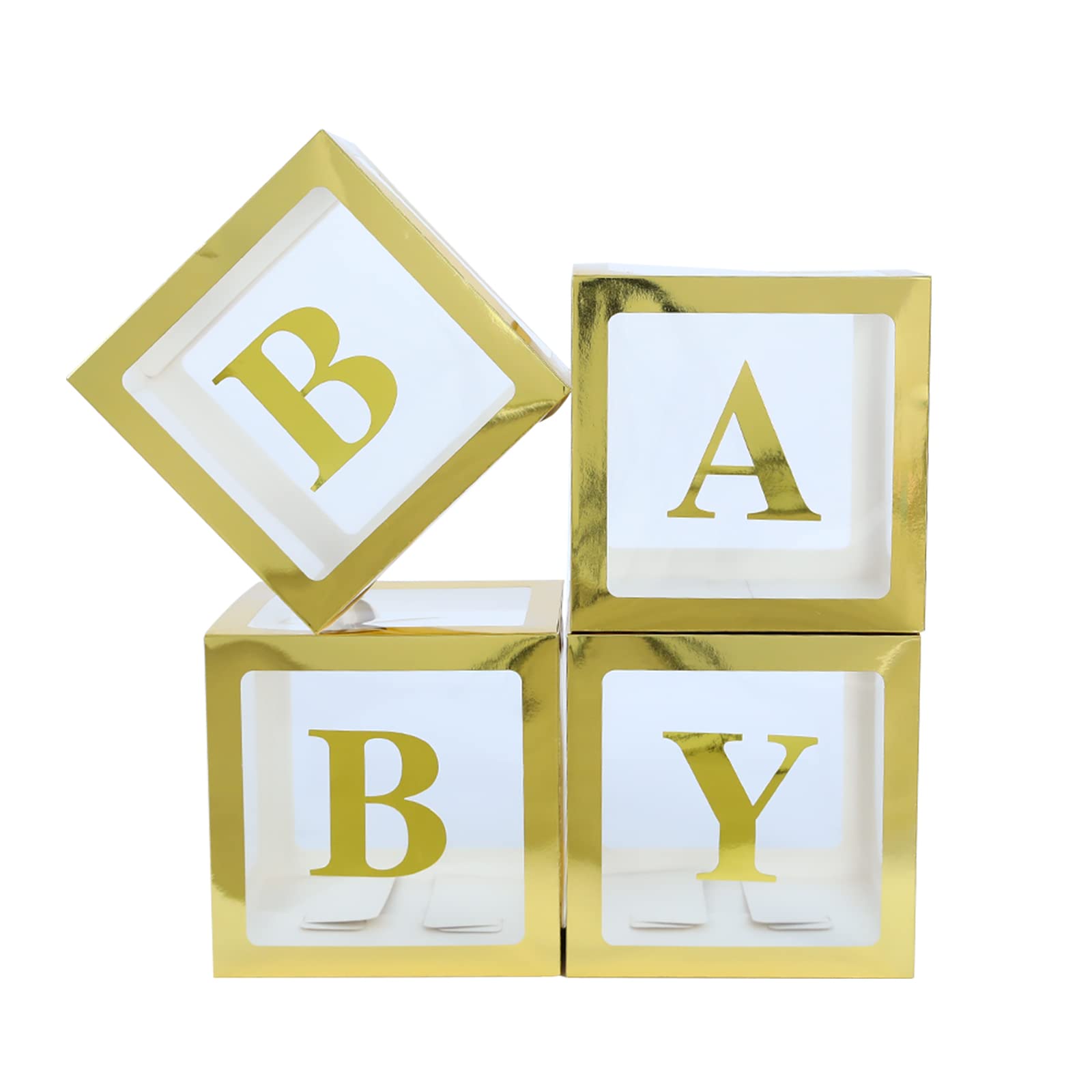 ゴールド透明バルーンボックス 27文字入り ベビーシャワーデコレーション 男の子または女の子に 1歳の誕生日 ブライダルシャワー 性別発表パー ゴールド透明バルーンボックス 27文字入り ベビーシャワー