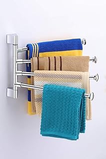 GLOXY ENTERPRISE Stainless Steel 4 Bar Swing Hanger Towel Rack for Bathroom Towel Holder for Kitchen Towel Hanger Stand for Wash Basin